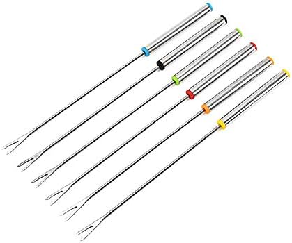Jjoer Marshmallow Toasting Forks Metal Skewers Extendable Fork Long Skewers Extendable Multifunctional Barbecue Forks Anti-Scalding Grill Accessories