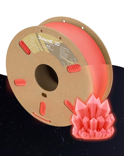 Image of DURAMIC 3D PLA Glow in The Dark Filament Luminous Neatly Wound 1.75mm 1Kg | 3D Printing Filament 1.75mm Dimensional Accuracy + /- 0.02 mm, Fit Most FDM 3D Printers Red to Glow Red