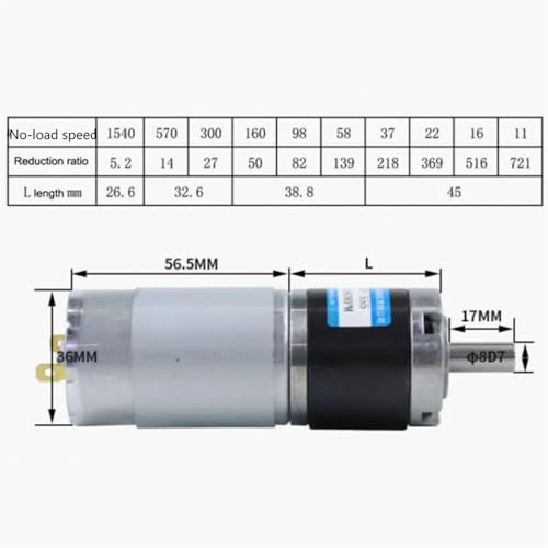 Moteur à engrenages planétaires à couple élevé 100 kg/cm avec vitesse réglable inversable 12V - 2