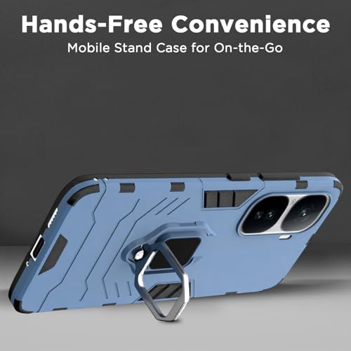 Image of Pikkme D5 Tough Armor Bumper Case | 360 Protection Case | Ring Holder Stand Back Cover for iQOO Neo 10 5G (Blue)
