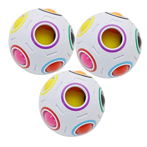 TOYANDONA 3 Piezas Juguete Divertido de la Bola del Stress Toy balón Balonmano balón de Balonmano Bola del Arco Iris del Rompecabezas Bola antiestrés Pelota AbS Colorful