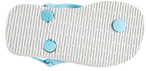 Chinelo, Havaianas, New Baby Disney Princess, Bebê Unissex, Branco/Ice Blue, 17/18