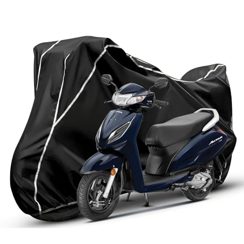 Image of Badass Moto ATV Covers Waterproof Outdoor Heavy Duty, Rip-Resistant, Night-Reflective Quad Cover, 4 Wheeler Cover, ATV Accessories Fits Can am, (Black with White Piping, Activa)