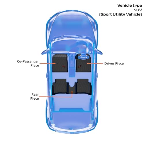 Image of Amazon Basics - 5D Car Floor Mats for Skoda Kushaq (June 2021-Present) | Black | All-Weather Protection | Precision Fit| TPE