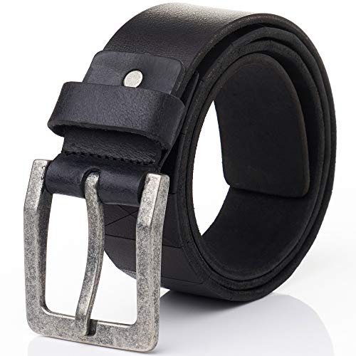 HAMMER ANVIL Mens Belt Genuine Leather 38 MM Casual Jean Belt BLK 344