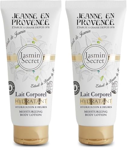 JEANNE EN PROVENCE - Lait Corporel Hydratant & Parfumé - Jasmin Secret - 95% d'Ingrédients d'Origine Naturelle - Peau sèche - Fabriqué en France à Grasse...