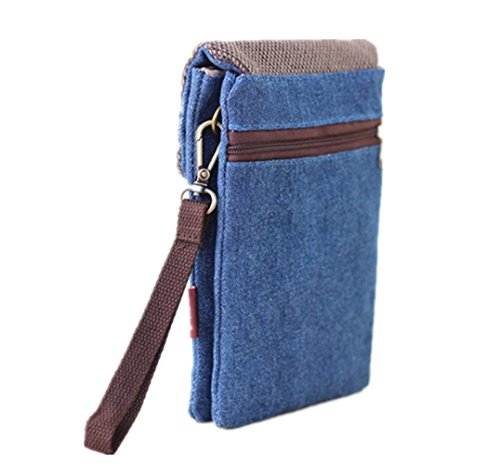 Yajama Denim Canvas Small Shoulder Crossbody Bag Cellphone Pouch Purse With 2 Strap For Women Girls (Green) #TOP2