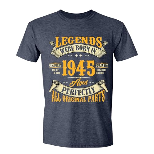 80th Birthday Shirt for Men, Legends were Born in 1945, Vintage T Shirt 80 Years Old Grandpa Shirt