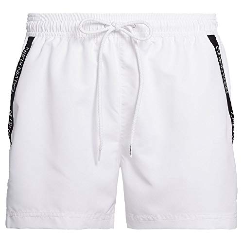 Short de bain Calvin Klein blanc à cordon court pour homme confortable