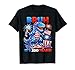 Funny Patriotic Dinosaur 250 Years Firework Flag 4th of July T-Shirt
