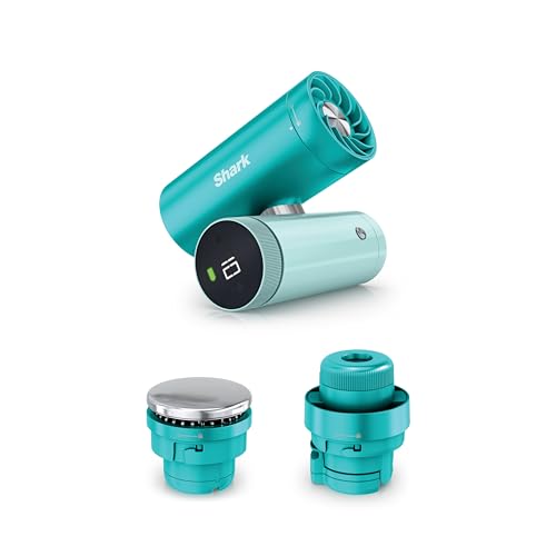 Shark ChillPill The Only 3-in-1 Personal Cooling System with Fan InstaChill Cooling Plate & Dry-Touch Mist Portable Handheld Drops Skin Temp Up to 16F 10 Speeds Glacier FA022BL