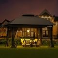 MOWOX POWER 10 x 12' Gazebo with Waterproof Double Vent Roof, Easy-Set up Gazebo with Mosquito Netting, Outdoor Gazebo for Garden, Backyard and Lawns (Gray).