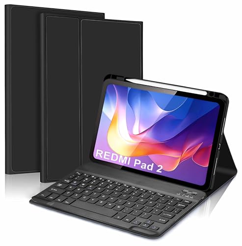 Image of ProElite Keyboard case for Xiaomi Redmi Pad 2 11 inch, Magnetic Detachable Wireless Bluetooth Keyboard Xiaomi Redmi Pad 2 11 inch with Pen Holder, Black