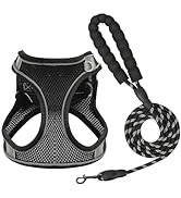 FYY Dog Harness and Lead Set, Soft Mesh No-Choke Reflective Adjustable Step-in Puppy Harness, Eas...