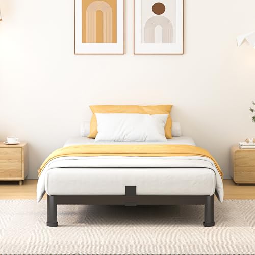 Superay 10 Inch Twin Size Metal Platform Bed Frame with Round Corners, Storage Space Under High Bed Frame-Heavy Duty Steel Slats Support, Noise Free - Easy Assembly - No Box Spring Needed by Superay - Used condition - Image 5