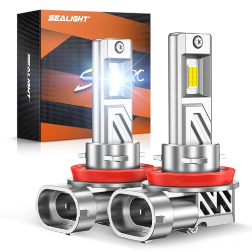 Image of SEALIGHT H11 /H9 /H8 Light Bulb, 800% Brighter than Origin, 6500K Output Canbus Ready, 44,000LM Powersports IP68 80000Hrs Lifespan, 1：1 Size Installation, Pack of 2