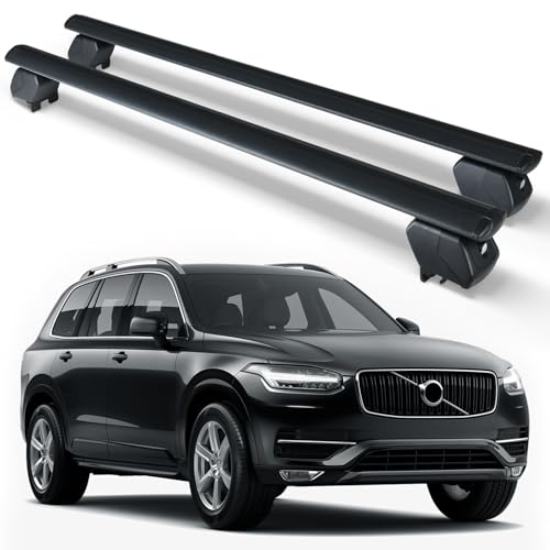 SOENBOO Heavy Duty 300 LBS Roof Rack Cross Bars Compatible with 2015-2025 Volvo XC-90 XC-90 with Side Rails, Adjustable & Lockable Rooftop Top Luggage Crossbars Cargo Carrier SUV