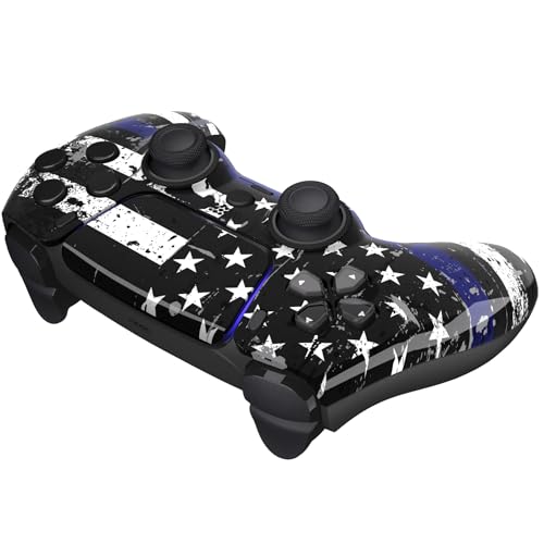 Image of Custom Controllerzz Custom Wireless Controller Compatible with PS5 - Multiple Designs Available (Blue Line)