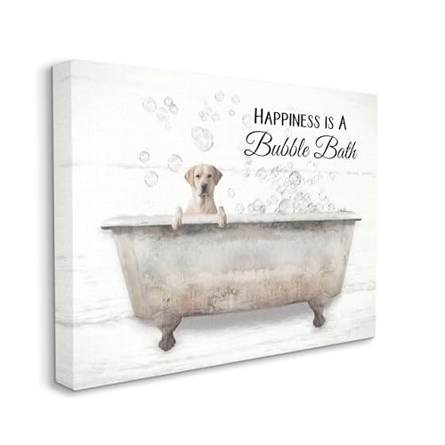 Image of Bubble Bath Dog Vintage Bath, 24 x 30 Inch Canvas Wall Art