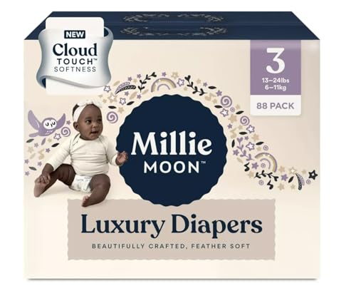 Image of Millie Moon Diapers Sizes 1-6 Luxury Diapers COUCHES DE Luxe (Choose Size) (Size 3-88 Diapers (13lbs-24lbs))