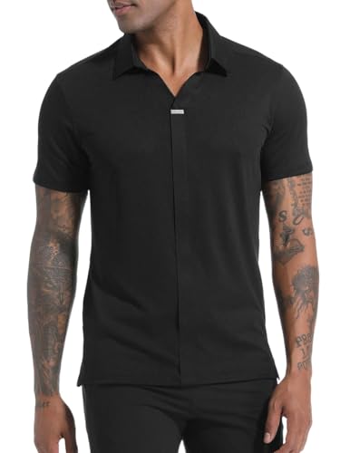Mens Polo Shirts, Premium Short Sleeve Golf Polo Shirts Lightweight Casual Collared T Shirt for Summer Beach