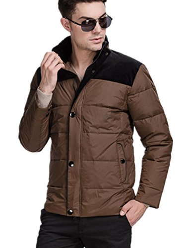 XYLUCKY Stand de Invierno Cuello Chaqueta de Abajo Chaqueta Capota, XXXL, Black