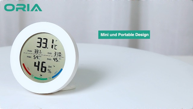 ORIA Digital Hygrometer Thermometer, Temperature and Humidity Monitor with Large LCD Display, Comfort Indicators, MIN/MAX Records, ℃/℉Switch and Trend of Temperature Change for Home, Office ect-White