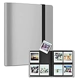 BOLSO チェキ アルバム ケース ポラロイド 収納 大容量 おしゃれ スリム ファイル チェキ帳 (グレー160枚)