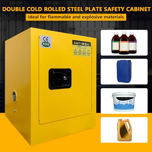 Image of 17 inch x 17 inch x 22 inch Safety Storage Cabinet,Galvanized Steel Flammable Safety Cabinet,Adjustable Shelf Safety Storage Cabinet,Flammable Liquids Storage Cabinet - 12Gallon