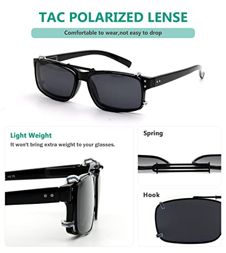 Eyekepper Metal Frame Rim Polarized Lens Clip On Sunglasses 56 * 34MM4