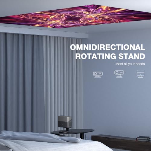 Image of [Now with Netflix & 4500 ANSI] 4K Projector with WiFi and Bluetooth,TOF Real-Time Auto Focus Projector, AuKing Outdoor Movie Home Proyector with Omni-Adjustable Stan(silver)