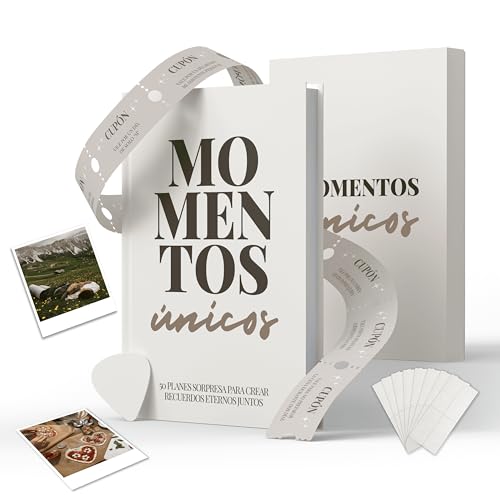 Momentos Únicos, Libro de Retos en Pareja, 50 Planes Sorpresa en Pareja para Rascar, Juegos Parejas Citas, Regalo Original Aniversario o San Valentín, Álbum Fotos Recuerdos Novio Novia Aventuras