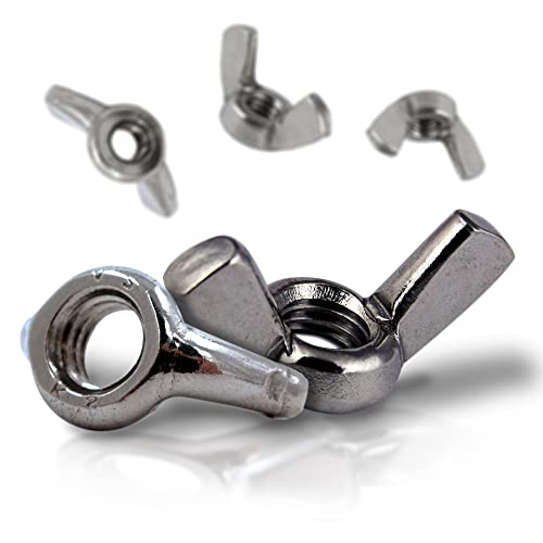 PROTECH 100 Stück Flügelmutter M4 Edelstahl A2 rostfreier V2A Amerikanische Form Wing Nuts Mutter DIN 315