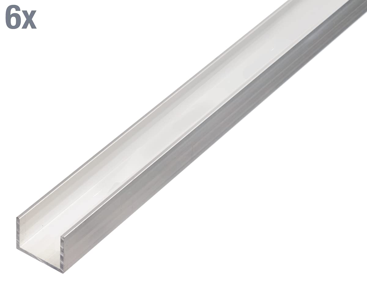 Profilé En U Aluminium Anodisé 25x25x2mm - Longueur 2000mm - Pour Meubles Et Décoration