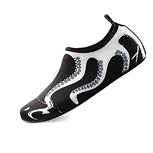 GOODSALEOK Mujer Zapatos De Agua Escarpines Agua Hombre Antideslizante Zapatillas Playa Secado RáPido Respirable Zapatos Descalzos Pulpo Blanco 36/37 EU