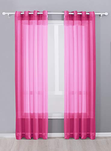 Decotex 2 Piece Sheer Voile Grommet Top Window Curtain Panel Drapes (54