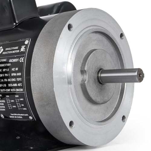 Mophorn 1.5HP Electric Motor, 3450rpm Reversible Single Phase 56C Frame Air Compressor Motor 5/8" Shaft Diameter Electric Compressor Motor for Agricultural Machinery General Equipment, 115/230VAC