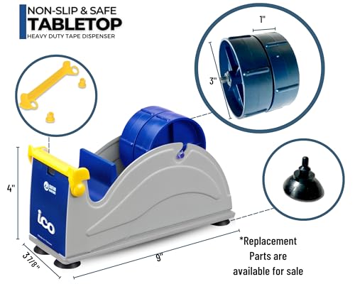 Excell Twin Premium Wide Metal Multi-Roll Desktop Tape Dispenser, ET-12271, 2 inch Wide, 3 inch Core