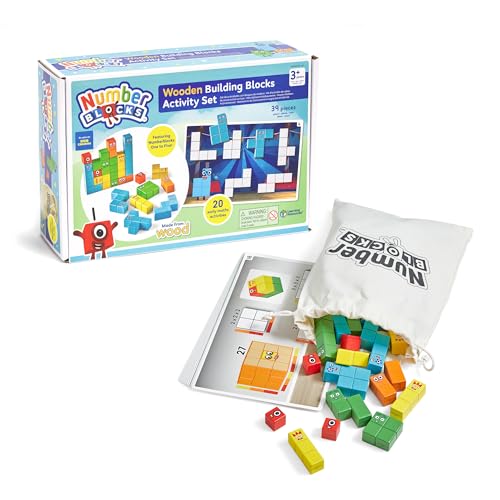 Learning Resources Numberblocks Wooden Building Blocks Activity Set, Wood Stacking Toy, Colour Sorting Counting Cubes, Preschool Maths Toys, Toddler Learning Activities, Kids Birthday Gift, Ages 3+