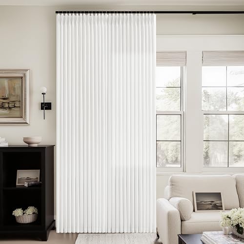 Image of Off White Pinch Pleated Semi Sheer Linen Curtains for Bedroom | Ivory, 105 Inch Extra Long, Floor To Ceiling, Light Filtering, Privacy, Living Room, Flax Textured, Hook Rings, Memory Shape