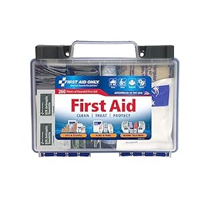 First Aid Only 91248 OSHA-Compliant All-Purpose 50-Person Emergency First Aid Kit for Home, Work, and Travel, 260 Pieces