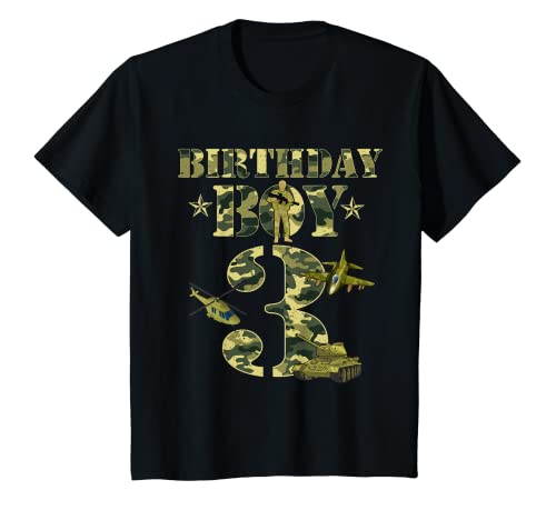 Niños Camuflaje con temática militar para niños de 3 años Camiseta