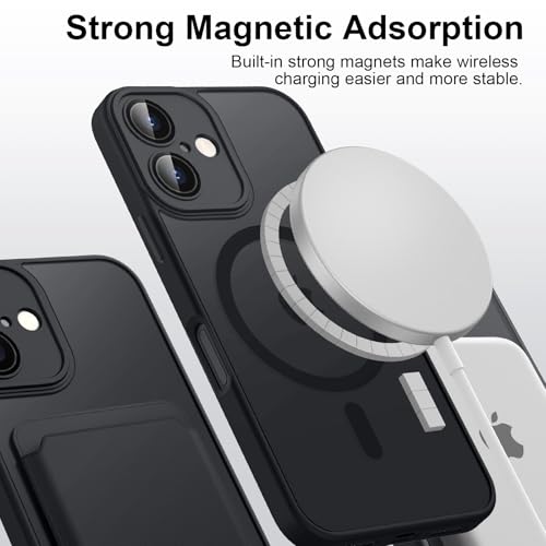 Image of Tobfit Magnetic Case for iPhone 16 Compatible with Mag Safe, Translucent Matte Back Slim Shockproof Phone Cover for iPhone 16
