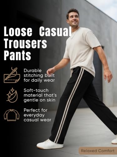 Image of GRECIILOOKS Men's Loose Mid Rise Casual Trousers Pants | Regular | Sports Stylish Track Pant | Sweatpants (Available in Plus Size)