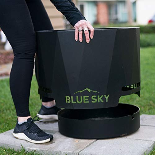 Blue Sky Outdoor Living PFP2416 Patio Pellet Fire Pit Round Campfire, 23.9" x 16", Black
