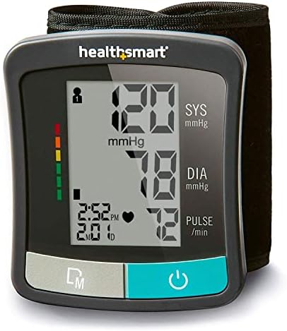 HealthSmart Digital Standard Blood Pressure Monitor with Automatic Upper Cuff That Displays Pulse Rate and Irregular Heartbeat, Stores up to 120 Readings for 2 Users