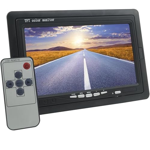 YASTA Monitor lcd 7' a colori 2 ingressi video rca per telecamera sorveglianza