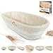 Amazy Banneton para pan – La ideal cesta para masa y fermentación de pan de mimbre natural (oval | ∅ 35 cm)