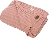 Dalisa 100% Organic Cotton Knit Blanket Denise, Soft and Lightweight, Breathable All-Season Throw for Sofa, or Lounge Area -GOTS Certified-Perfect for Home and Bedroom Styling (Light Rose, 50x60)