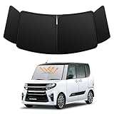 【強化版】ダイハツ タント LA650系 フロントガラスサンシェードR1.7-現行 LA660S LA650S UVカット 吸盤不要 6層構造 遮光断熱 夏 紫外線 UVカット 簡単着脱 車種専用設計 内装パーツ 折り畳み式 収納袋付き